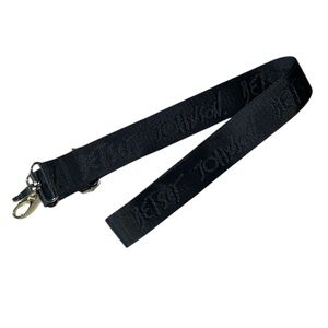 Betsey Johnson Black Guitar Strap With Gold Hardware 24” L